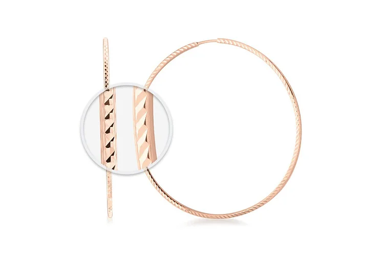 Серьги-конго из красного золота без вставок