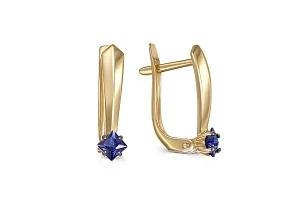 Серьги из жёлтого золота с 2 корундами