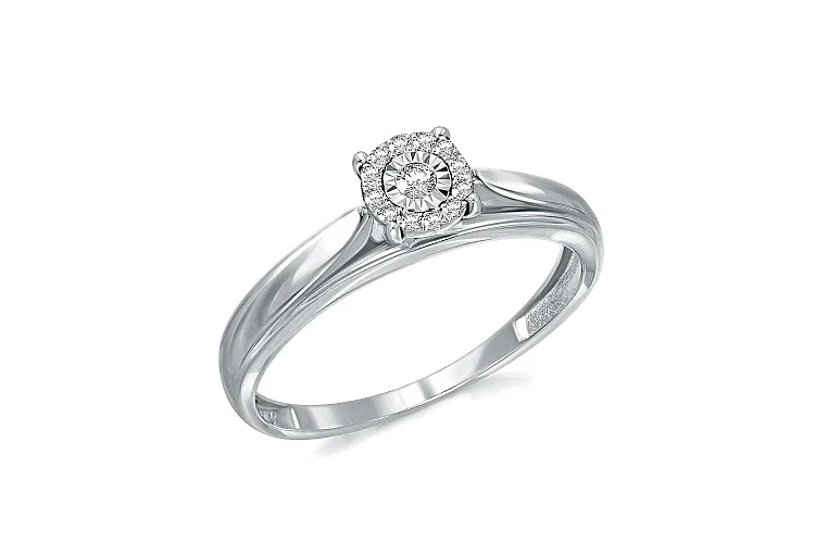 Кольцо из белого золота с 13 бриллиантами
