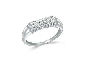 Кольцо из белого золота с 25 фианитами