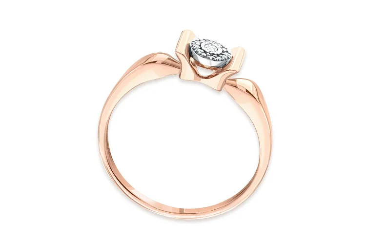 Кольцо из красного золота с 13 бриллиантами