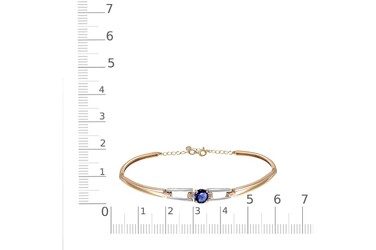 Браслет из красного золота с корундом