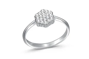 Кольцо из белого золота с 19 фианитами