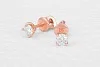 Серьги-пусеты из красного золота с 2 бриллиантами
