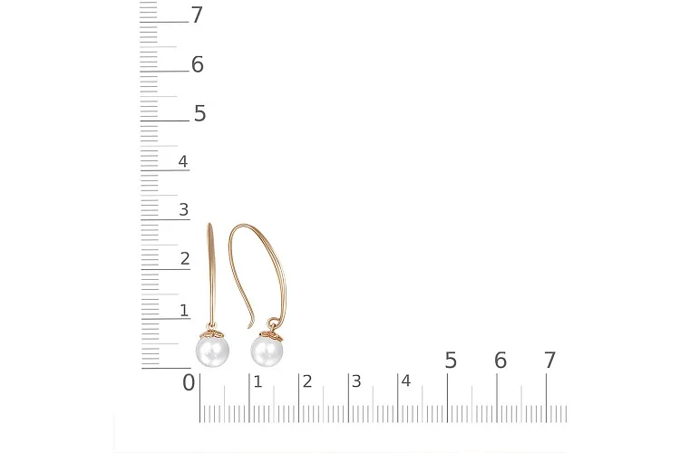 Серьги из красного золота с 2 жемчужинами