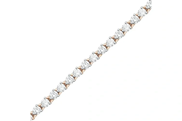 Браслет из красного золота с 49 муассанитами