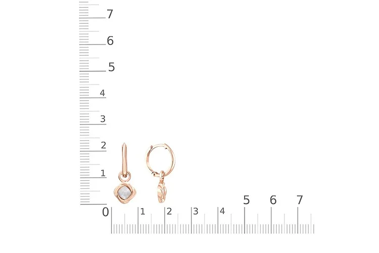 Серьги-трансформеры из красного золота с перламутром