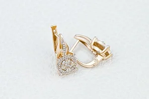 Серьги из жёлтого золота с 86 фианитами