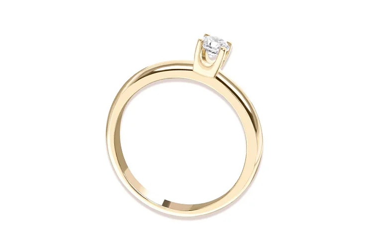 Кольцо из жёлтого золота с муассанитом