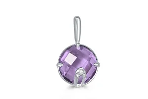 Подвеска из белого золота с 4 аметистами