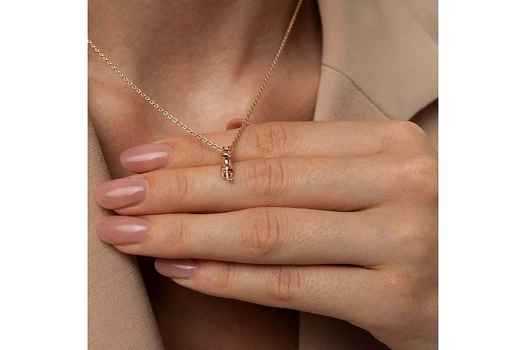 Подвеска Кошка из красного золота без вставок