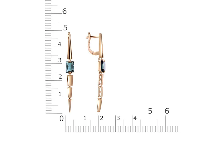 Серьги из красного золота с 2 топазами лондон