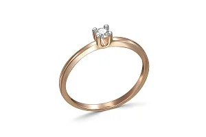 Кольцо помолвочное из красного золота с бриллиантом