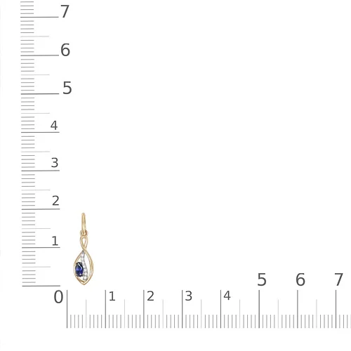 Подвеска из красного золота с рубином и 7 бриллиантами