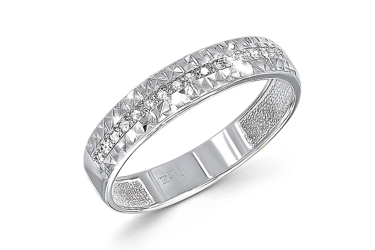 Кольцо Дорожка из белого золота с 17 бриллиантами