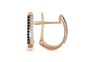 Серьги Дорожки из красного золота с 40 фианитами