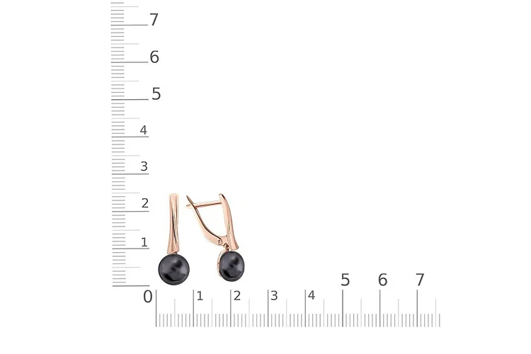 Серьги из красного золота с 2 жемчужинами