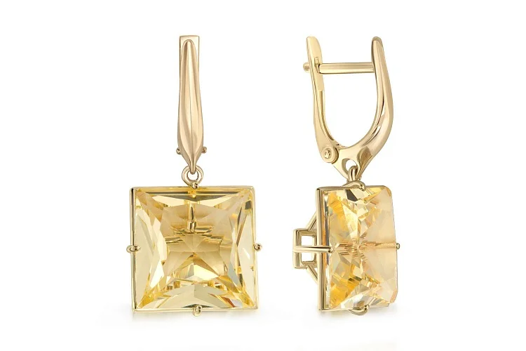 Серьги из жёлтого золота с 2 наноситалами