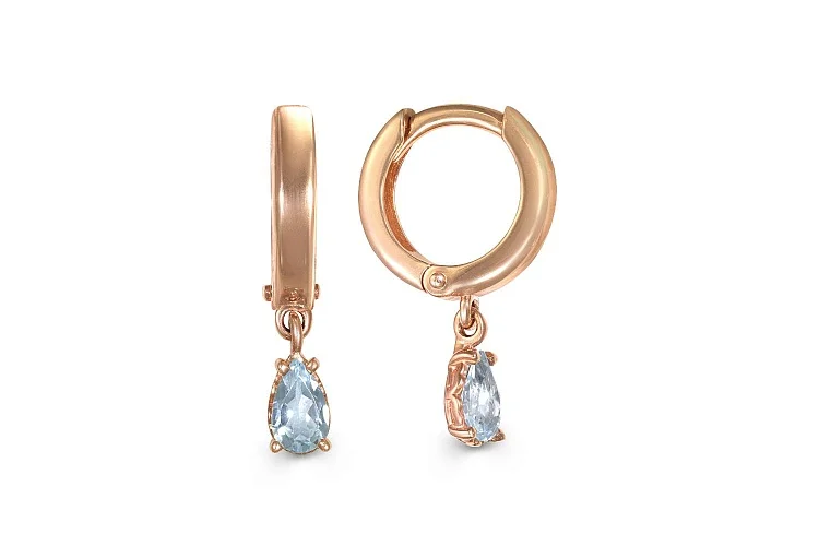 Серьги из красного золота с 2 топазами sky