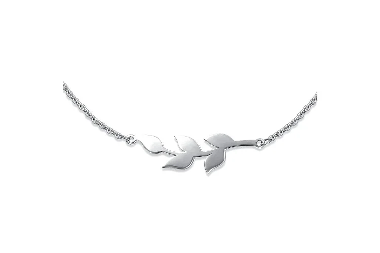 Колье Веточка из белого золота без вставок