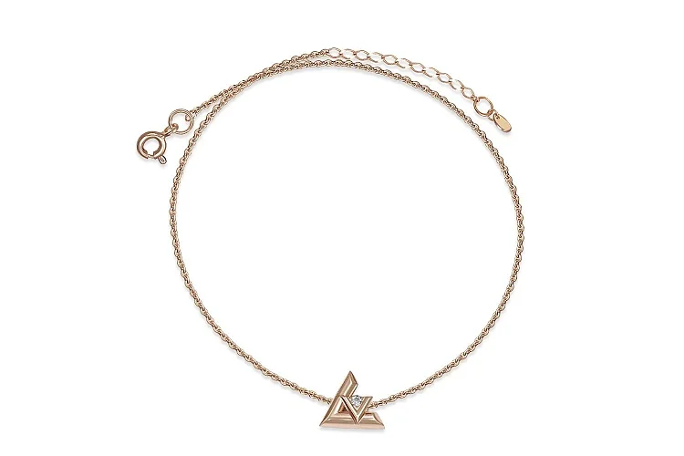 Колье Треугольник из красного золота с фианитом