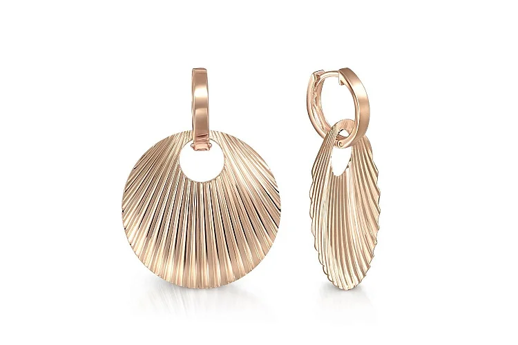 Серьги-трансформеры Круги из красного золота без вставок