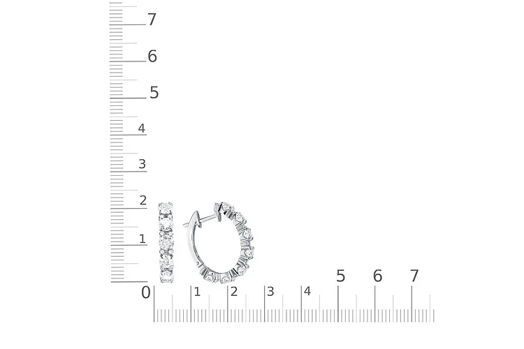 Серьги из белого золота с 46 муассанитами