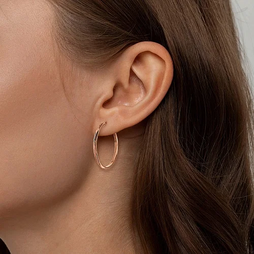 Серьги-конго из красного золота без вставок