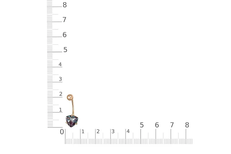 Пирсинг из красного золота с александритом