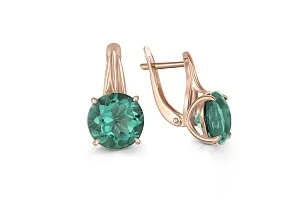 Серьги из красного золота с 2 кварцами