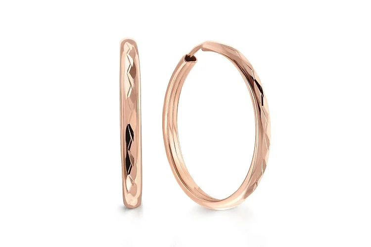 Серьги-конго из красного золота без вставок