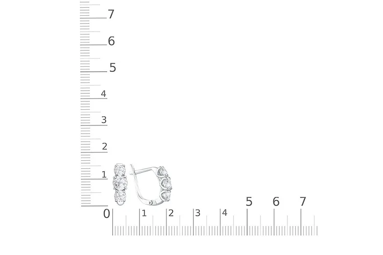 Серьги из белого золота с горным хрусталём