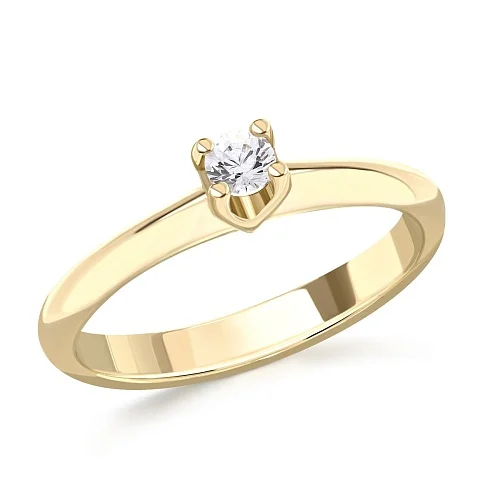 Кольцо из жёлтого золота с муассанитом