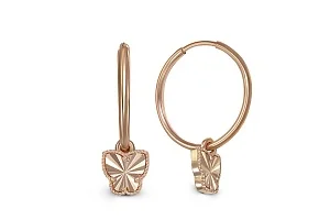 Серьги Бабочки из красного золота без вставок