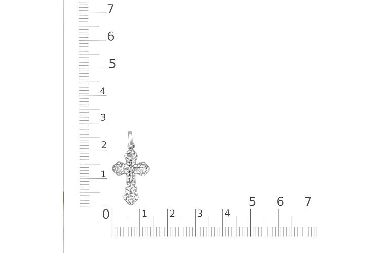 Крест из белого золота без вставок