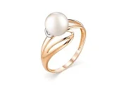 Кольцо из красного золота с жемчугом