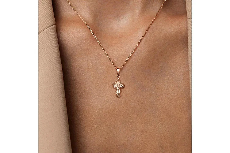 Крест из красного золота без вставок