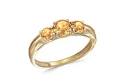 Кольцо из жёлтого золота с 3 цитринами