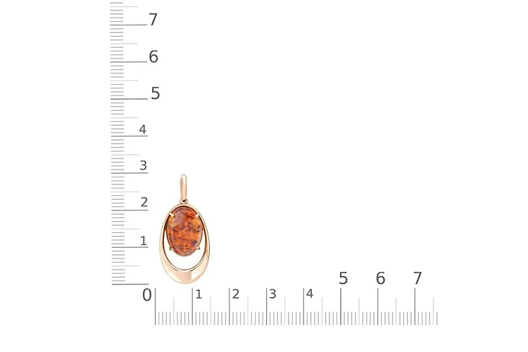 Подвеска из красного золота с янтарём