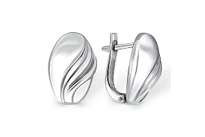 Серьги из белого золота без вставок