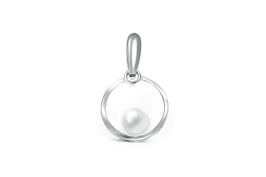 Подвеска Круг из белого золота с жемчугом