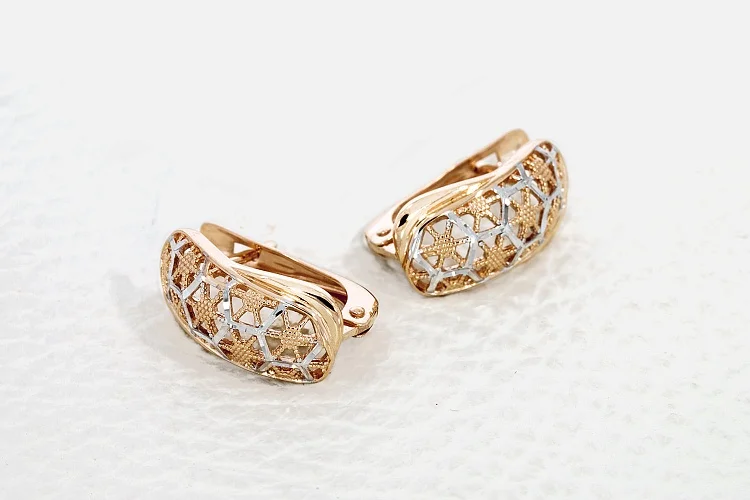 Серьги из красного золота без вставок