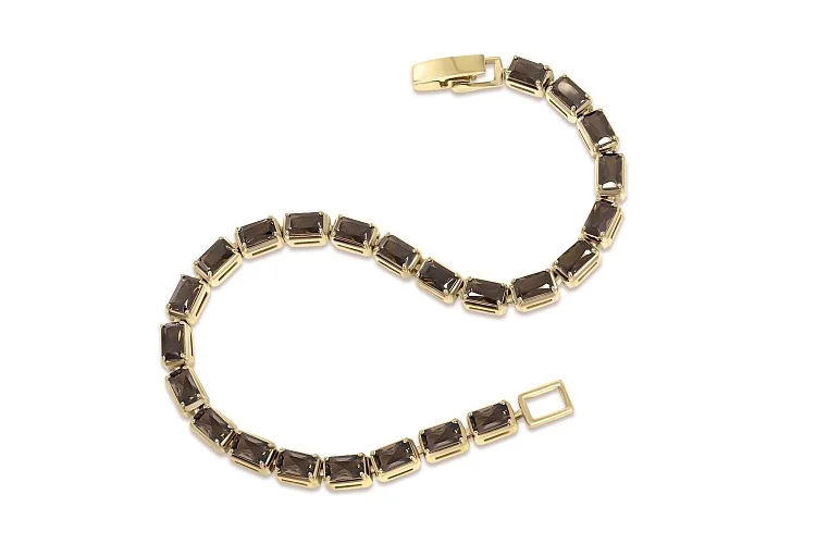 Браслет Дорожка из жёлтого золота с 32 раухтопазами