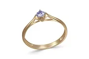 Кольцо из жёлтого золота с танзанитом