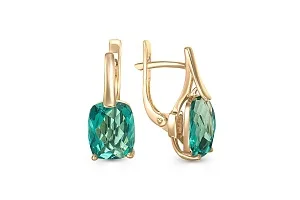 Серьги из жёлтого золота с 2 кварцами