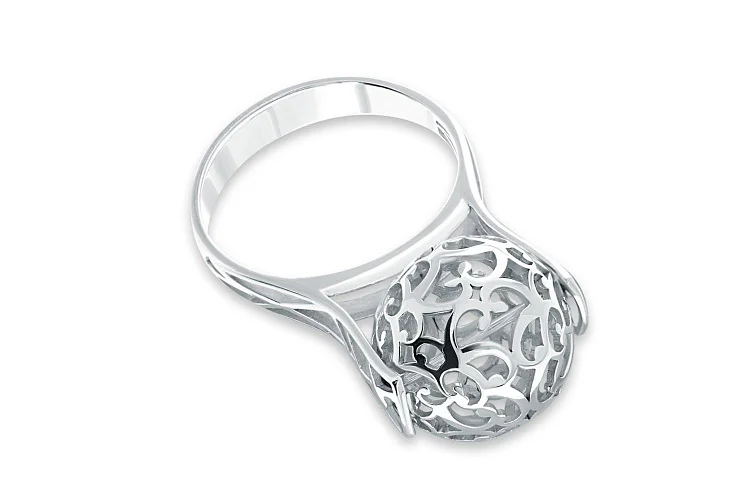 Кольцо Шар из белого золота без вставок