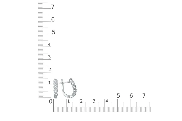 Серьги Дорожки из белого золота с 10 бриллиантами