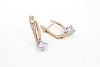 Серьги из красного золота с 2 кристаллами swarovski