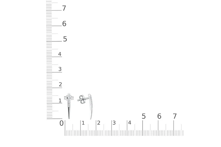 Серьги-пусеты из белого золота с 14 бриллиантами