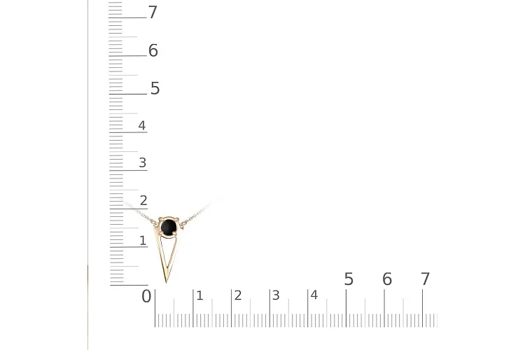 Колье Треугольник из красного золота с агатом